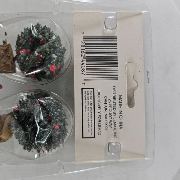 Lemax Village Collection 2" Round Evergreen Tree Set Of 4 - Picture 5 of 6